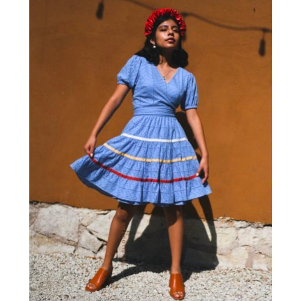 NWT B. YELLOWTAIL Summer '22 Blue Bell Eyelet Cotton Wrap Dress